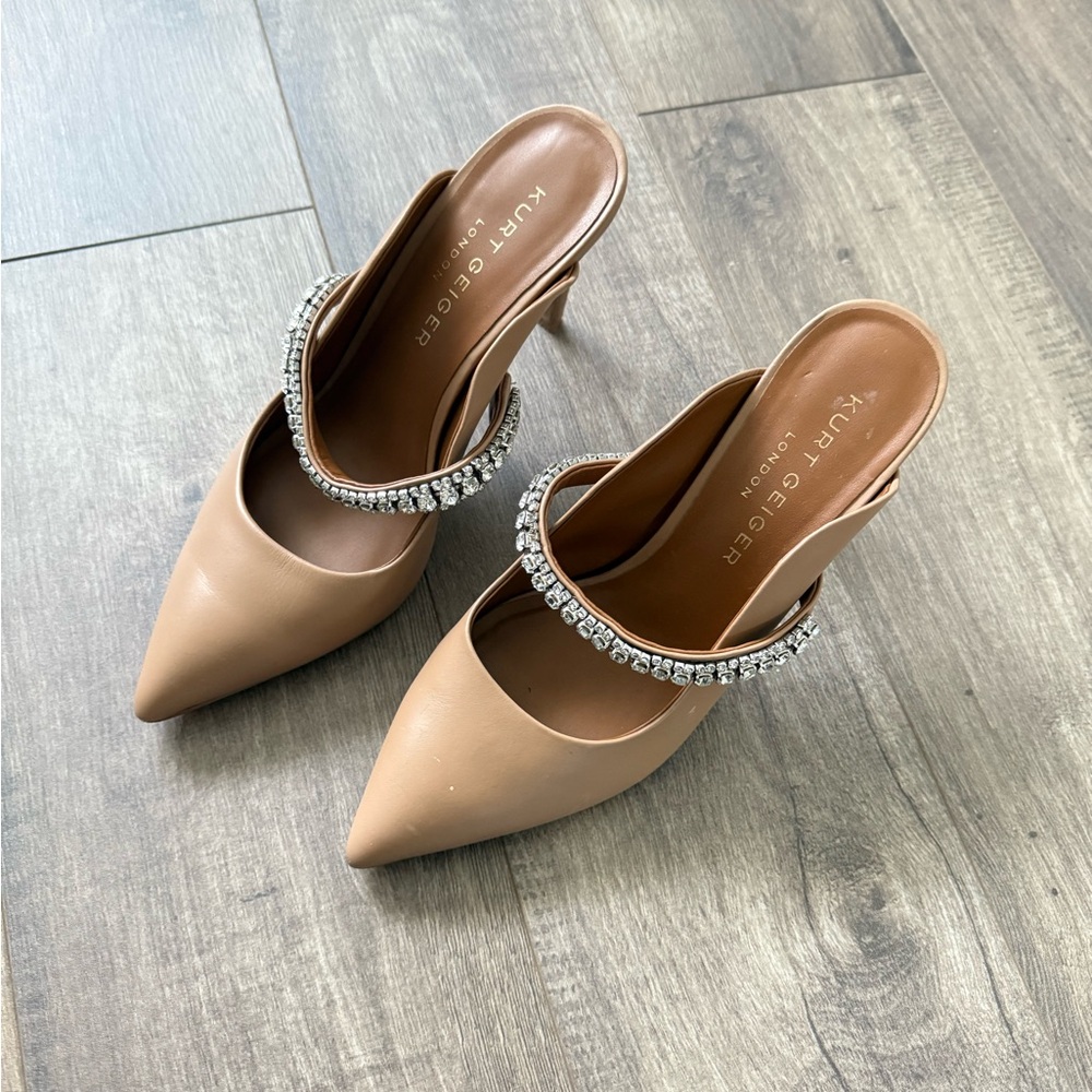 Kurt Geiger Tan Women's Heels with Rhinestone Strap